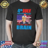 Retro I Wish I Had A Brain Joe Biden Usa Flag 4th Of July T-Shirt