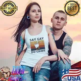 Say gay do crime Duck LGBT Knife Vintage Shirt Tank Top