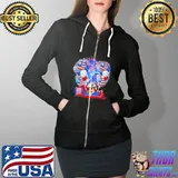 Sewing Independence Day Gnome Shirt Full Zip Hooded