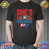 Shes My Firecracker 4th Of July Matching Couples His And Her Essential T-Shirt