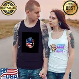 Silhouette ballet dance ballerina withe usa flag - arial silks Graphic T-Shirt Tank Top