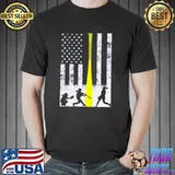 Softball flag with softball players and yellow bat shirt