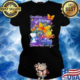 Sometimes I Just Look Up Heaven Smile Snoopy Butterflies Shirt Ladies tee