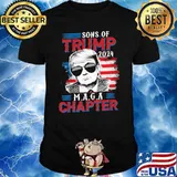 Sons of Trump 2024 maga chapter trump america flag shirt