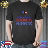 Stars Stripes Reproductive Rights 4th Of July Skull Sunglasses American Flag T-Shirt