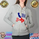 There's a Reason You Fled Keep Texas Red Shirt Full Zip Hooded