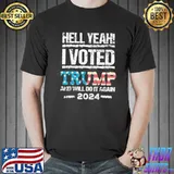 Trump 2024 I voted Trump flag maga patriot party 4th shirt