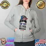 Ultra Maga Messy Bun Girl s Full Zip Hooded