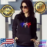 Uterus Shows Middle Finger Feminist Blue Red 4th of July T-Shirt Hoodie