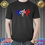 Uterus Shows Middle Finger Feminist Blue Red 4th of July T-Shirt