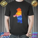 Watercolor bear standing sunrise sunset shirt