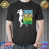 Womens swing swear drink repeat love golf shirt
