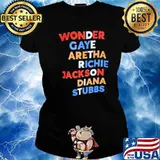 Wonder gaye aretha richie jackson dianan stubbs s Ladies tee