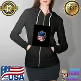 yoga gymnastik sport silhouette withe usa flag - arial silks Graphic T-Shirt Full Zip Hooded