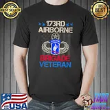 173rd Airborne Brigade Veteran Flag US Airborne Paratrooper T-Shirt