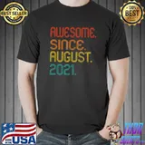 Awesome Since August 2021 1st Birthday Retro 1 Years Old T-Shirt