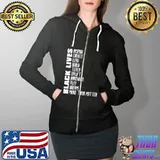Black Lives More Than Matter Inspire Lead Build T-Shirt Full Zip Hooded