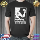 Black white fullmetal alchemist artwork shirt