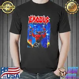 Blue design Exodus rock band shirt
