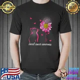 Breast Cancer Awareness Sunflower Cat Faith T-Shirt