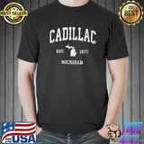 Cadillac Michigan MI Vintage Athletic Sports Est 1877 T-Shirt