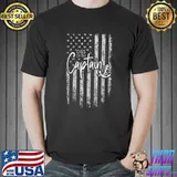 Captain wife fibs on the captain US flag T-Shirt