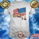 Charlie's Friend And Snoopy American Flag Shirt