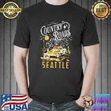 Country Roads Adventure Seattle Washington Car Mountain Sun T-Shirt