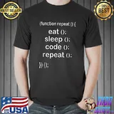 Eat Sleep Code Repeat Software Development Coder Programmer T-Shirt