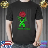 Faith Hope Love Scoliosis Awareness Rose American Flag T-Shirt