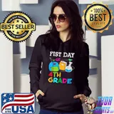 First Day Of 4th Grade Teacher Back To Shool T-Shirt Hoodie