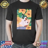 Flower Kawaii Cat Kitten Hibiscus Plant T-Shirt