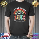 Future Teacher of Tiny Humans Rainbow Leopard T-Shirt