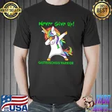 Gastroschisis Warrior Never Give Up! Unicorn Dabbing T-Shirt