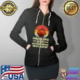 Grilling Is My Retirement Plan Vintage Fathers Day T-Shirt Full Zip Hooded