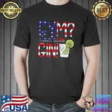 Gym I Thougt You Said Gin American USA Flag Drinking T-Shirt