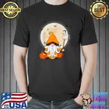 Halloween cat gnome pumpkin moon T-Shirt