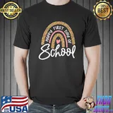 Happy first day of school leopard rainbow back to school shirt