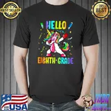 Hello 8th Grade Back To School Unicorn Dabbing T-Shirt