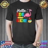 Hello Kindergarten Happy First Day Of School Flamingo T-Shirt