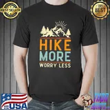 Hike More Worry Less Camping Summer Vacation Mountain T-Shirt