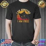 I Am Annoying But I Am Free Cat Vintage T-Shirt