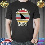 I like sharks and maybe 3 people vintage T-Shirt