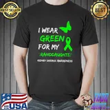 I Wear Green For My Granddaughter Ribbon Kidney Disease Awareness T-Shirt