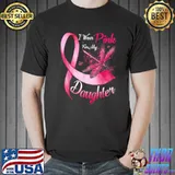 I Wear Pink For My Daughter Dragonfly Breast Cancer T-Shirt
