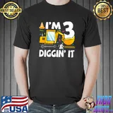 I'm 3 Diggin' It Construction Truck 3rd Birthday T-Shirt