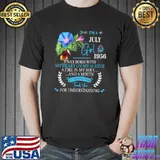 I'm A July Girl 1956 I Was Born With My Heart On My Sleeve Awesome Since 1956 66th Birthday Flower T-Shirt