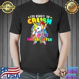 I'm Ready To Crush Kindergarten Back to School Unicorn Dabbing T-Shirt