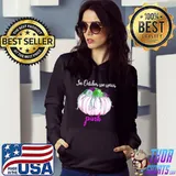 In October We Wear Pink With Pumpkin Breast Cancer Awareness Flower T-Shirt Hoodie