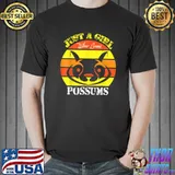 Just A Girl Who Loves Possums Vintage Sunset T-Shirt